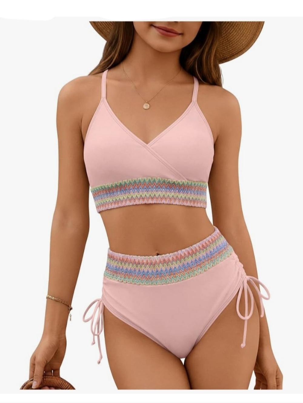 NWT Girls Pink Tankini Swimsuit - 15-16Y